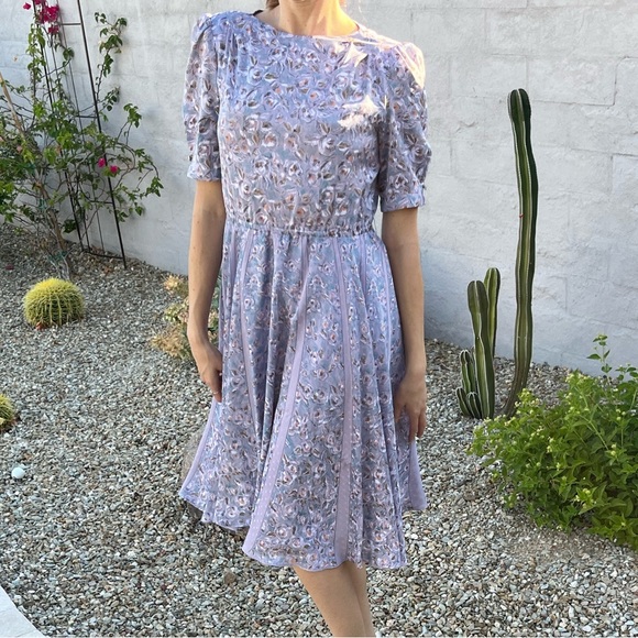 Vintage 60s a line floral spring summer midi dress - Picture 10 of 16